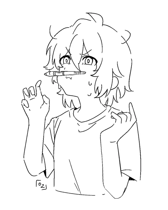 Was bored. Drew myself doing a stupid pose 