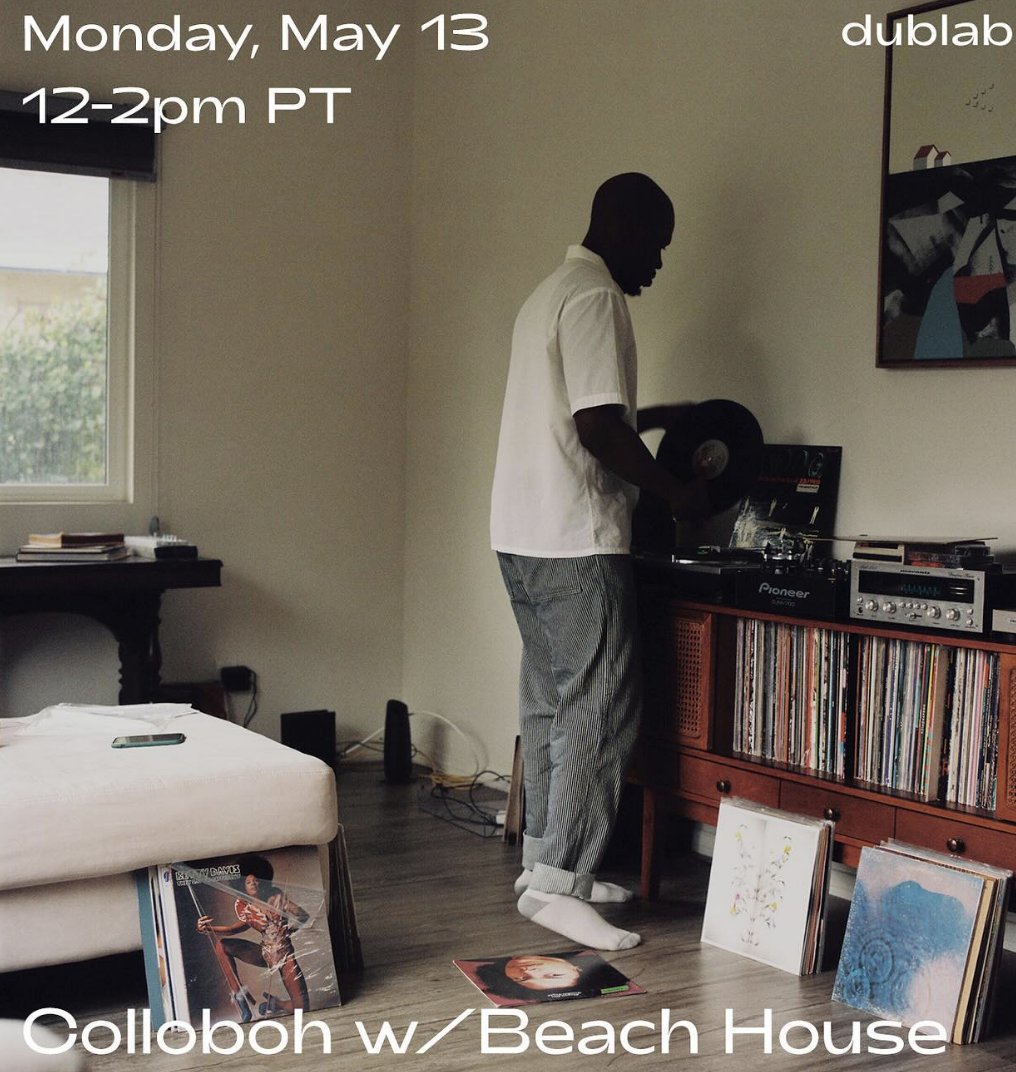 .@BeaccchHoussse will appear on colloboh's show via .@dublab for a 1 hour vinyl mix. It airs at 12 PST and is currently live.