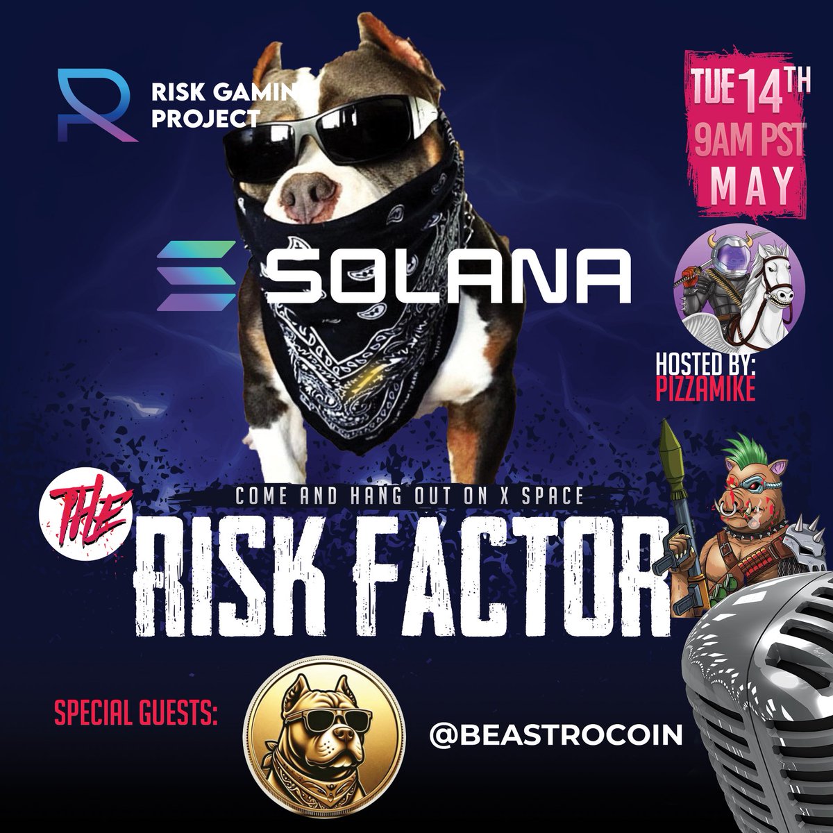 riskgamingco's tweet photo. 🚨Tuesday’s Risk Factor with 
@BeastroCoin + HUGE ALPHA

🎁 There will be a Token Giveaway shortly after:

1️⃣-Follow: @riskgamingco @RiskWisePro @BeastroCoin 
2️⃣-❤️🔄🔔 + Tag $RISK &amp; 5 Friends
3️⃣-Listen &amp; Set Reminder: https://t.co/uKA2E4WouR

#CNFTGiveaway #CNFT #SolanaMemecoin https://t.co/beIPMCDmdJ