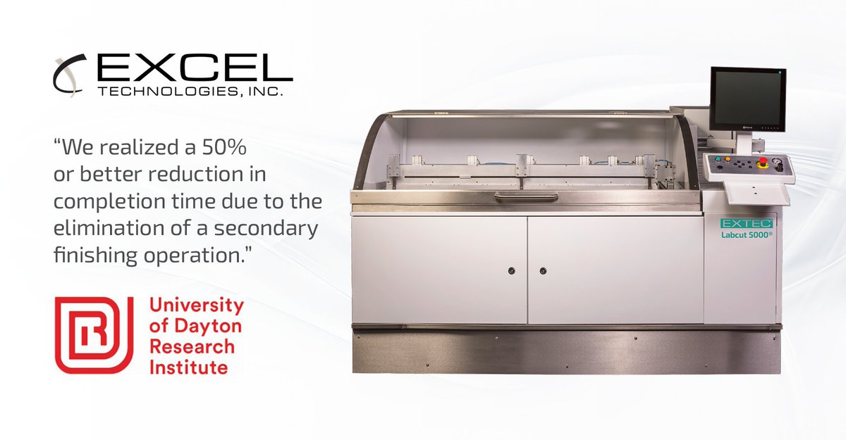 ExcelTechInc's tweet image. Experience cutting-edge precision with Extec! UDRI's Advanced Composites Group made a game-changing investment in Extec's #Labcut5000®. 🎉 Special Offer: Send Extec a sample of your own #CompositeMaterial and they'll cut it for FREE! extec.com/labcut-5000#co…