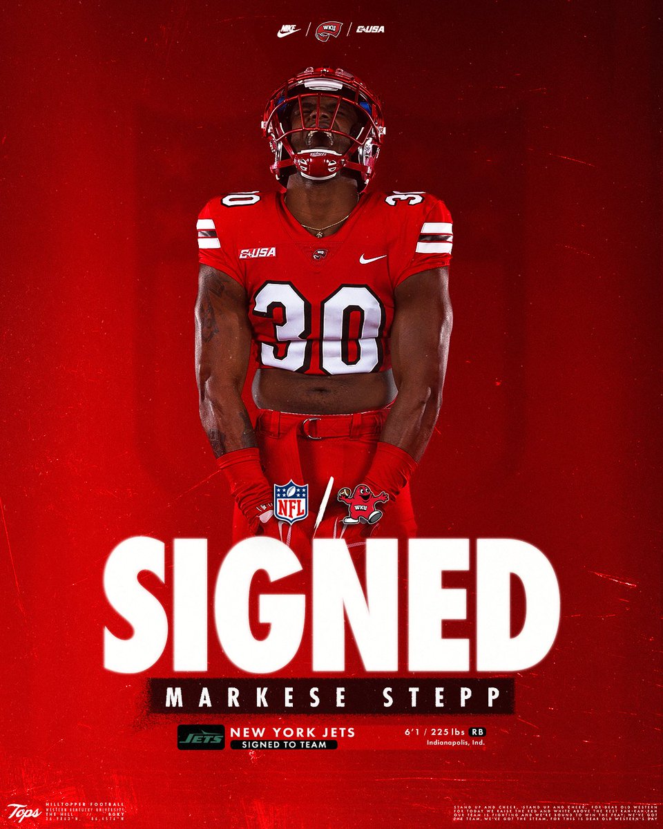 𝓢𝓲𝓰𝓷𝓮𝓭 ✍️ Congrats to @markese_stepp for signing with the @nyjets! #GoTops | #ProTops