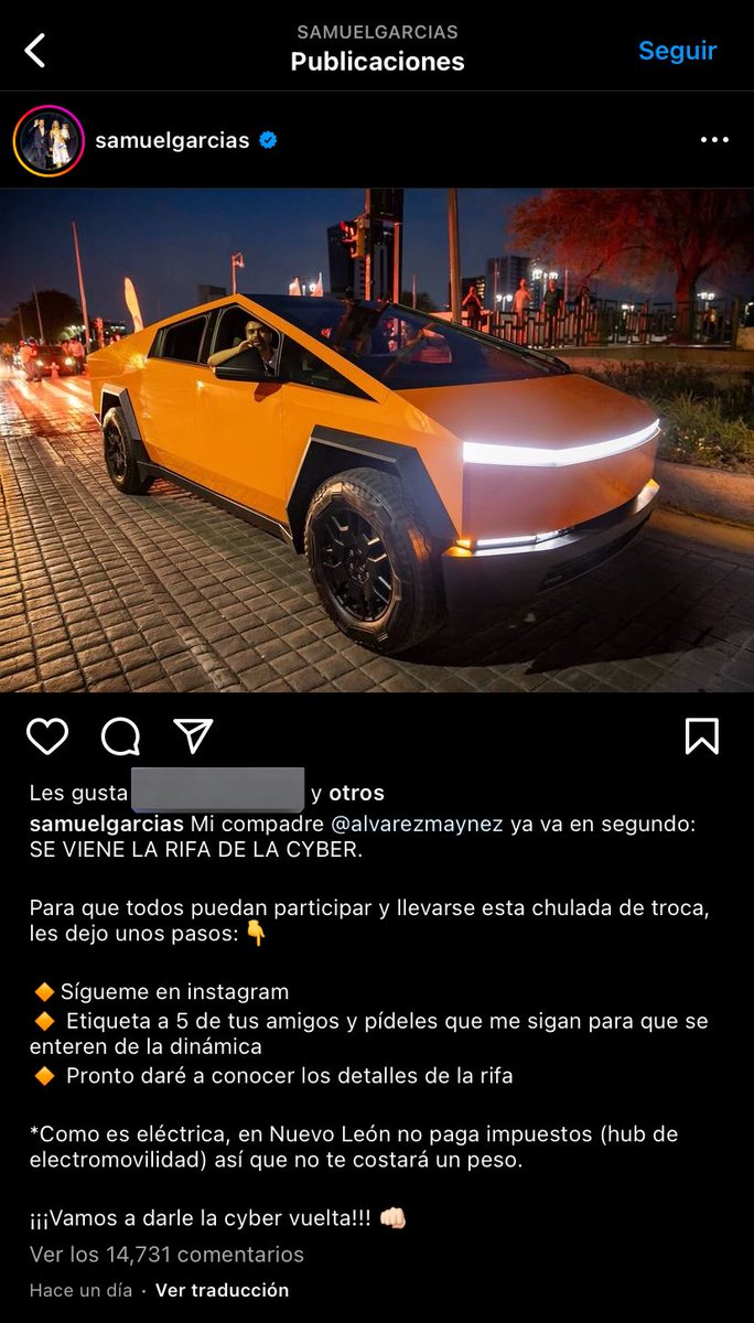 Uta, qué nefasto es este vato. Primero dijo que esta camioneta horrorosa era prestada, ¿entonces cómo va a rifarla si se supone no era suya? Luego actúa como influencer de poca monta en vez de gobernador de un estado, con un concurso de likes y follows. Para rematar, de nuevo