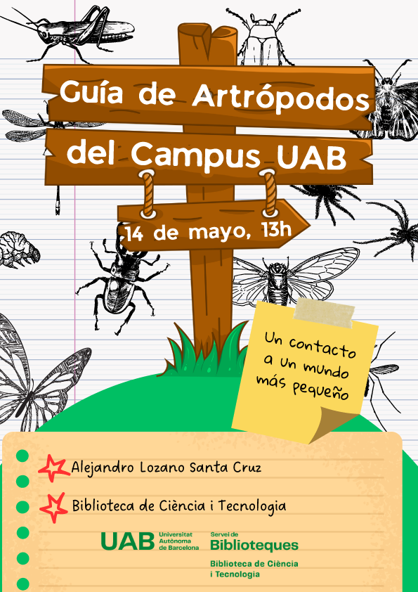 bibliotequesUAB's tweet photo. 🗓️T'agraden els animals? Aprofita demà 14/05 a les 13h per assistir a aquestes xerrades:

🐞 "Guía de artrópodos del campus UAB" per Alejandro Lozano a la @Bctuab 

🐶 "Love, pain &amp; animals" per @wearedavinci_  a la Sala de Revistes de la @BHumanitatsUAB

#QuèFemALesBiblioteques https://t.co/OBCZHXSumS
