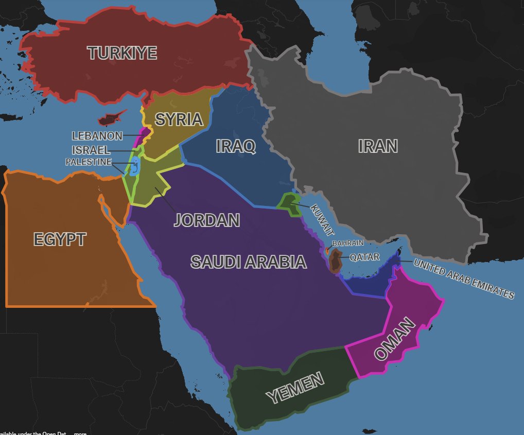 Map of the Middle East: 
#MiddleEast #geopolitics #maps #MiddleEastern