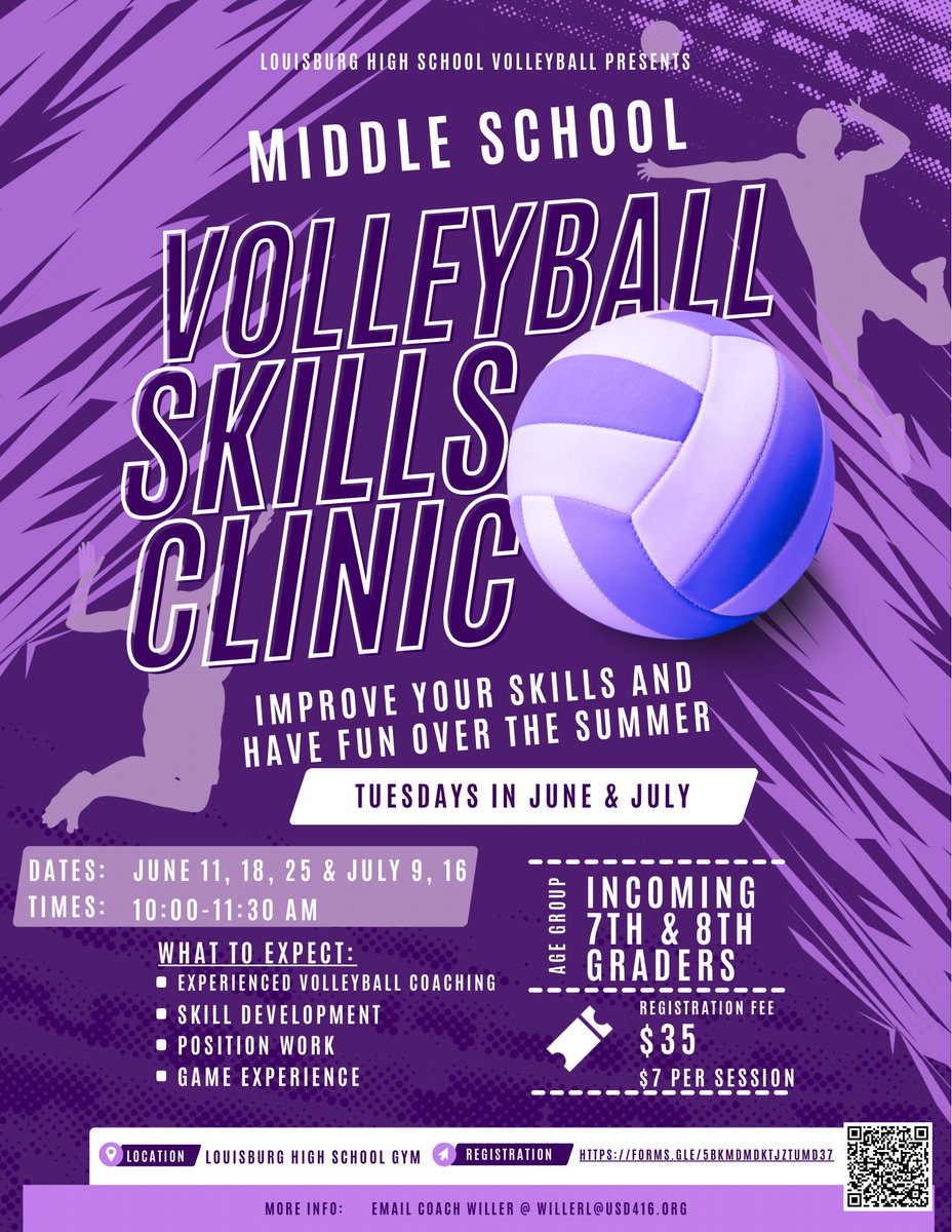 Attention LMS girls/parents! If you are a current 6th or 7th grader wanting to tryout for middle school volleyball in the fall, here’s an opportunity to get some extra reps this summer! 
Please like and share the info!