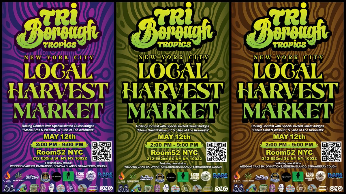 MutationsArtWrk's tweet photo. Flyer designs for "Tri Borough Tropics" event Harvest Market .
by @MutationsArtWrk

https://t.co/bUB1cFMI42
#MutationsArtWork #Design #Cannabis #NYC #NewYork #marijuana #Art https://t.co/rNtoWen0my