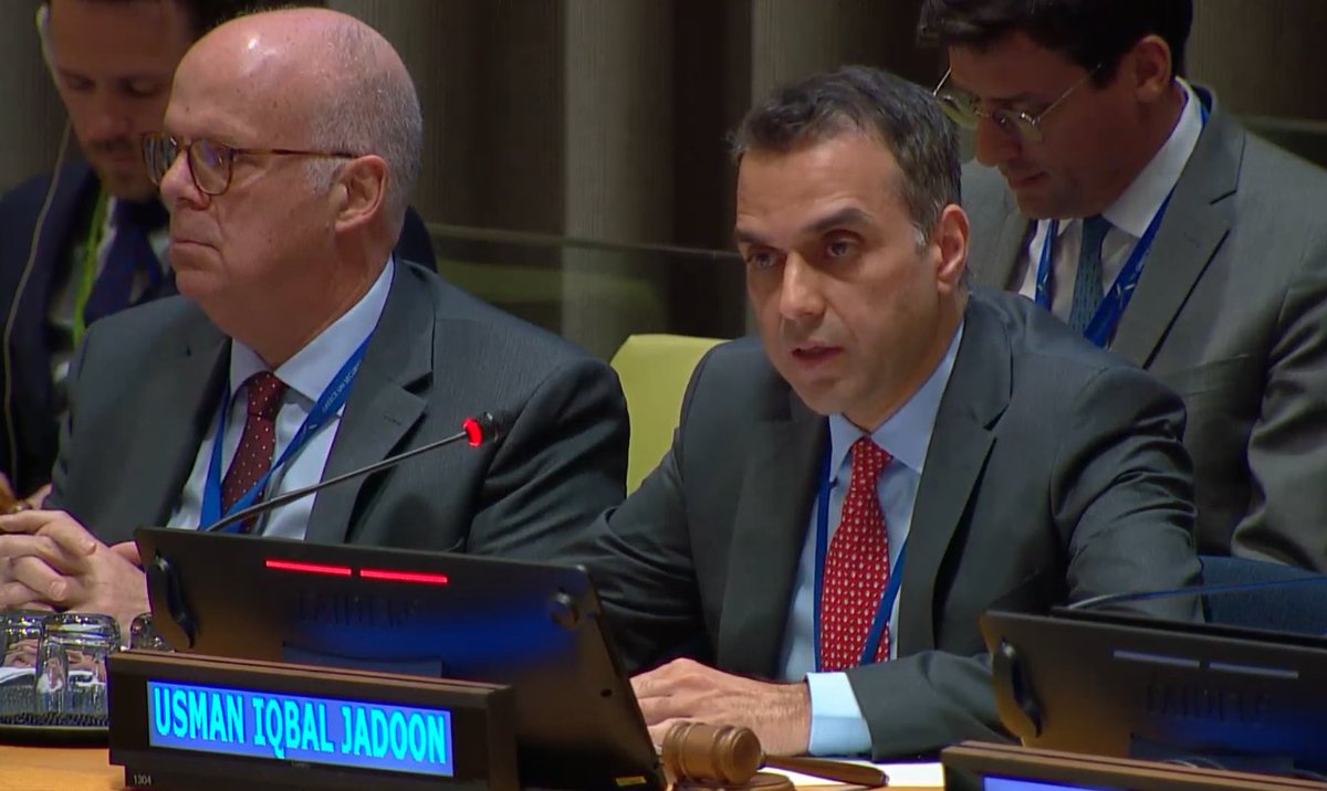 'Pakistan's will promote: UN charter, just + peaceful resolution of disputes, multilateralism, peacebuilding, South Asian stability, African solutions to African challenges, enhancing role of E10, + transparency.' - Amb. Muhammad Usman Iqbal Jadoon of Pakistan #UNSCElections
