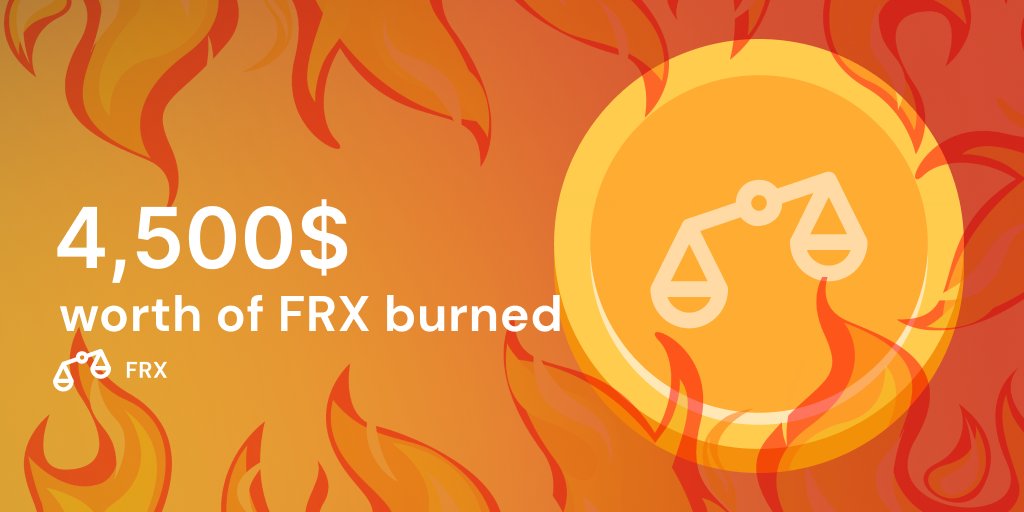We are happy to announce burning 80% of volume token taxes 🔥

That means that the burning speed is now 8 times faster  than it was before.

As promised we burned 4,500$ worth of FRX from deployer wallet:

Transaction hash:

etherscan.io/tx/0xfba6c4305…