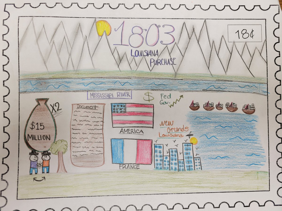 My 8th graders created Commemorative Stamps for a US History topic. They had to explain their images and why that topic was significant. #historyandart
<a href="/nisdmsss/">NISDMSSS</a> <a href="/JordanNISD/">Jack C. Jordan MS</a>