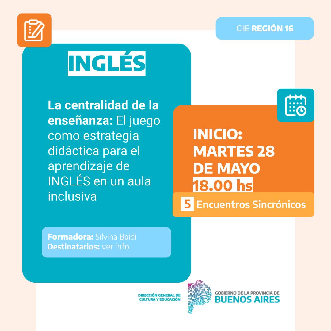 ciiectejedor's tweet image. TALLER PARA DOCENTES DE INGLÉS
Formulario de Inscripción en Facebook Ciie Carlos Tejedor, hoy 13 de mayo desde las 18 hs.