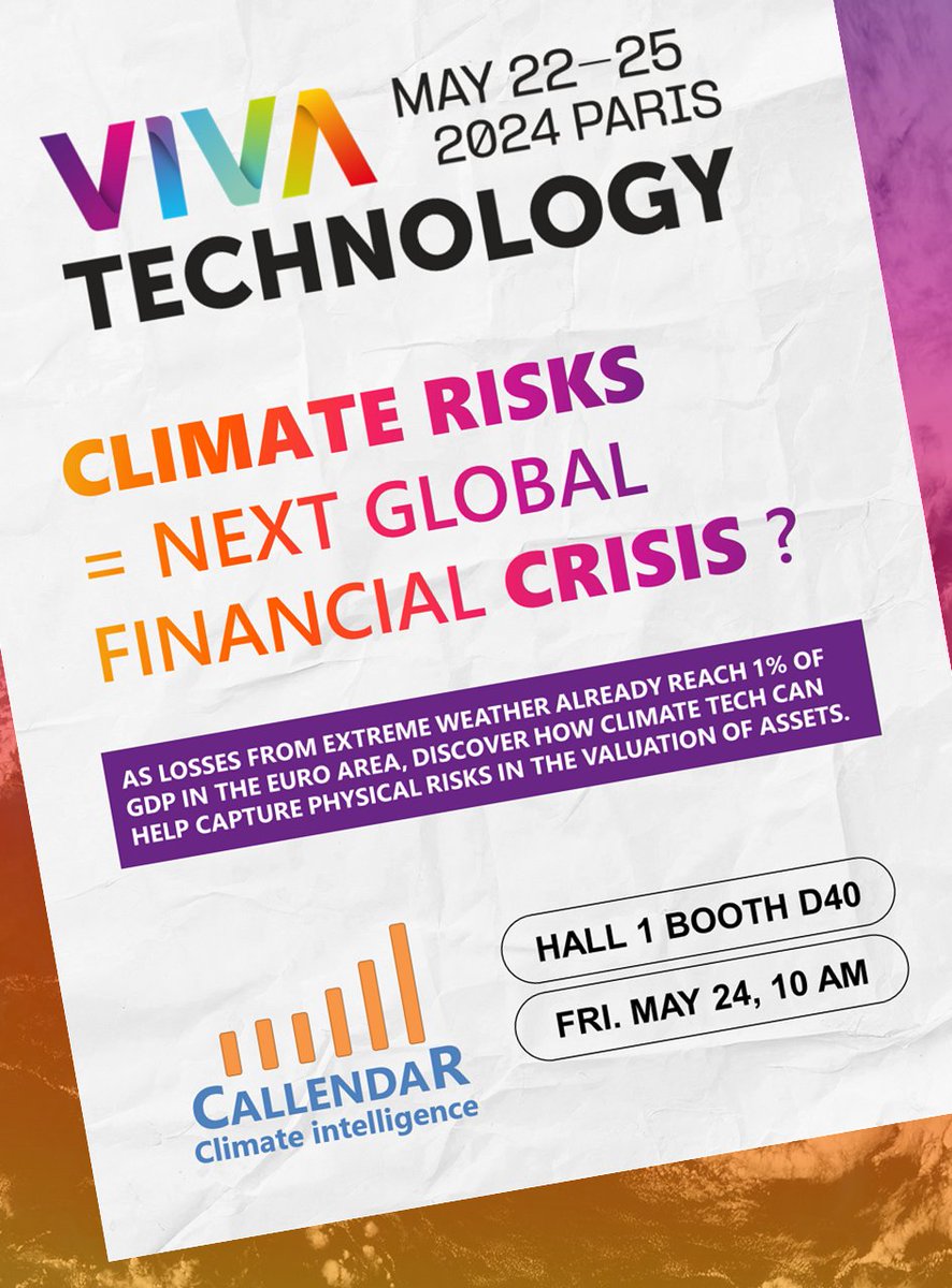 Are #climate risks being ignored in the valuation of  assets and liabilities?
Join our co-founder @JeanFrancoisBay at @Vivatech and learn how climate tech can help identify future hazards and speed up the adaptation of the #finance industry.

More infos: vivatechnology.com/sessions/07330…