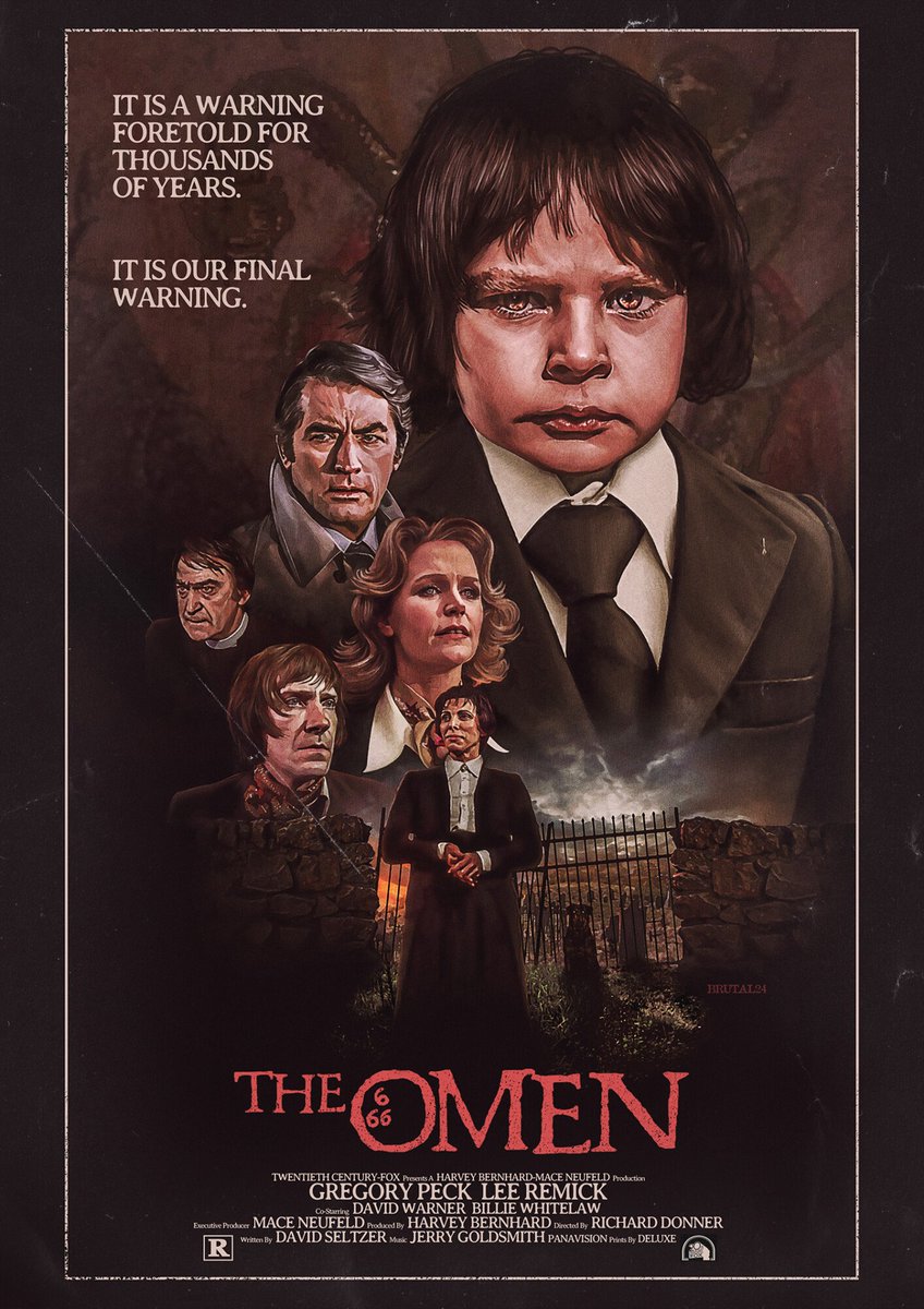 🤩Your #MondayMotivation is here!🤩 This week we're featuring The Omen by @BRUTALPosters. How fantastic is this for the #horror classic?! This week's selection includes posters for Baby Reindeer, Love Lies Bleeding, Civil War, The Fall Guy & more: posterspy.com/monday-motivat…