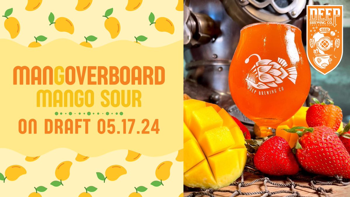 DeepBrew's tweet photo. Haven't brewed this one in a hot minute! But get ready for #MangoOverload with MANGOVERBOARD on Friday! ๐ฅญ https://t.co/soRwuvRZ9T