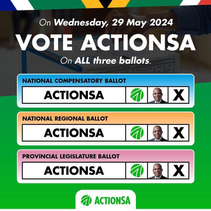 This is how I will be voting on Wednesday 29 May. Please join us and let’s take Action to fix South Africa🇿🇦