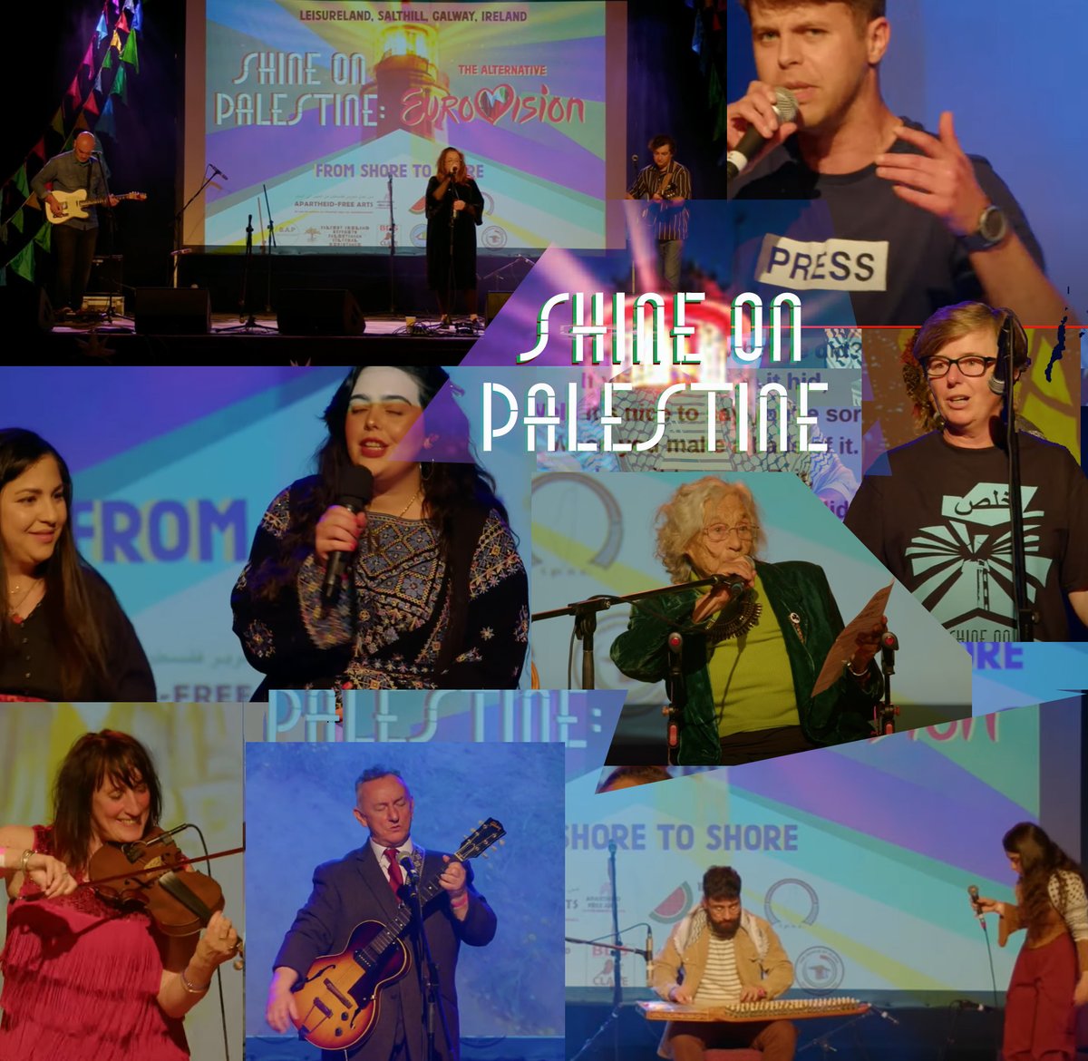 RumpusX's tweet image. Watching back Shine On Palestine Galway is good for the soul. youtube.com/@ApartheidFree… 
Donate via: idonate.ie/event/shineonp… 
Funds raised will go to UNWRA, Psychosocial Counselling Centre for Women (PSCCW), Al Haq, Al Mezan and direct support to artists in Gaza.
@ApartFreeArts