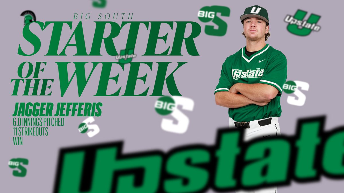 He struck out a career-best 11 over a career-high 6.0 innings in his first career start in a Spartan uniform last Friday at Longwood. For that, Jagger Jefferis earned Big South Starting Pitcher of the Week honors!

🔗 | brnw.ch/21wJJWO

#SpartanArmy ⚔️