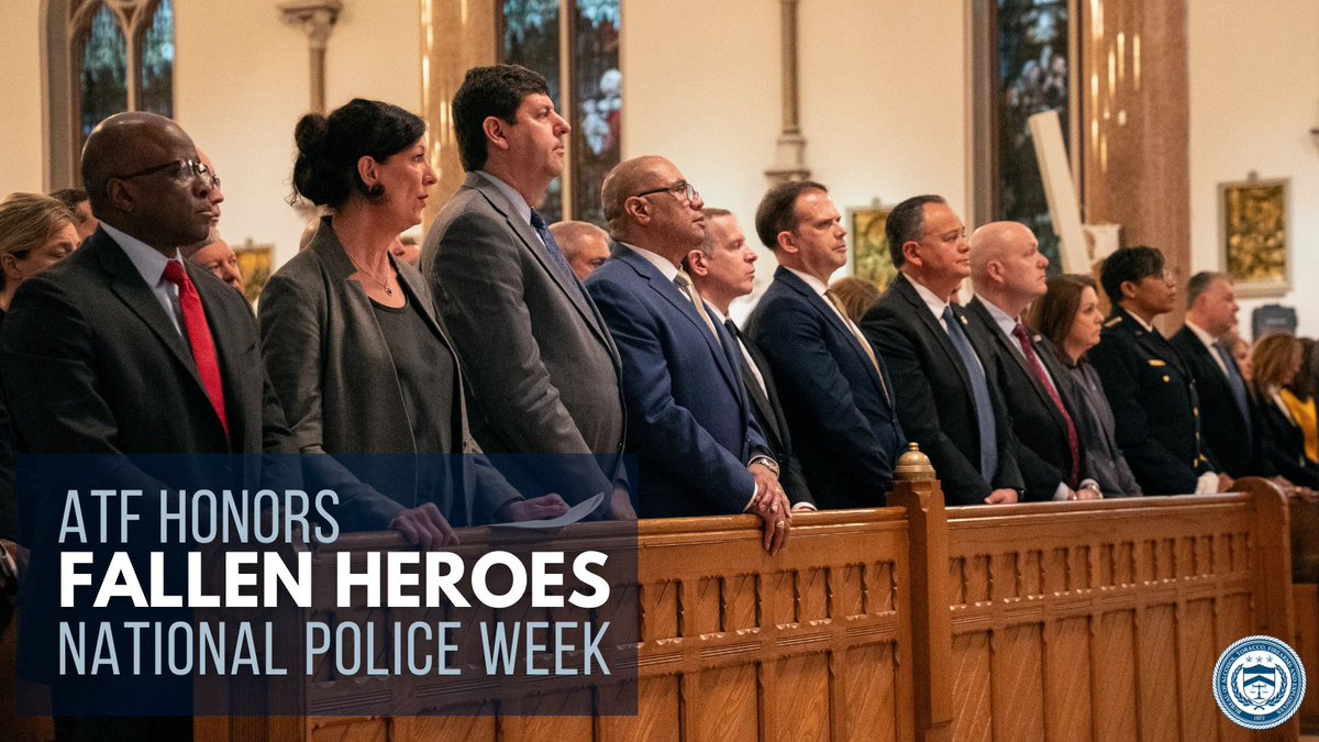 ATF Director Steven Dettelbach and other law enforcement representatives attended the #BlueMass at St. Patrick Catholic Church in D.C. The annual event brings together first responders to remember those who have served & ask for protection for those still serving. #PoliceWeek2024