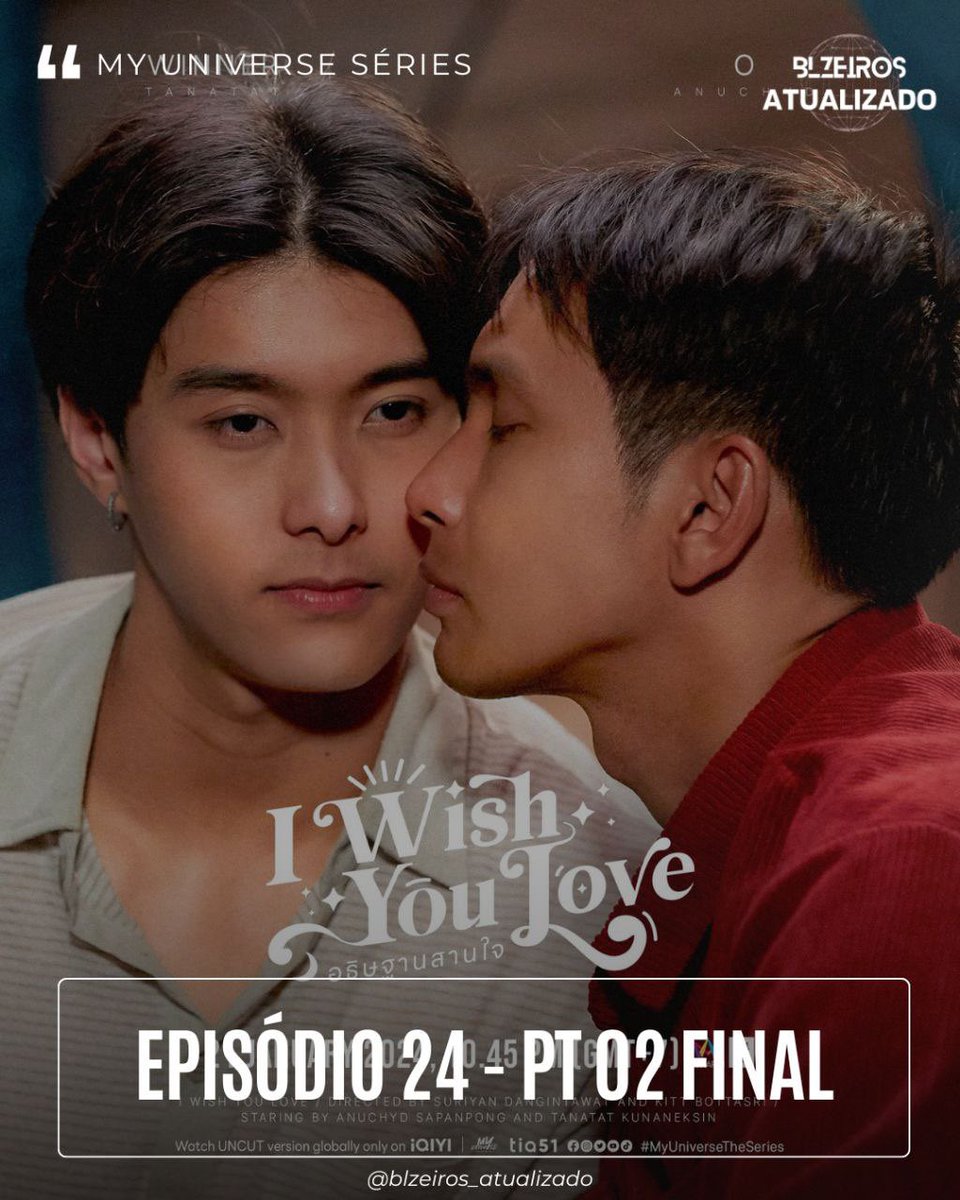 B_AFansubss's tweet photo. 💥 FINALIZADO: Último Episódio de My Universe Séries já está disponível Legendado.

🌐 Link disponível na Bio 

🇹🇭 Tailândia 
🔢 Episódio 24/24
🍃 Telegram

⚠️ A série tem 12 histórias diferentes com 2 EPs cada, totalizando 24 episódios.

Tags: #MyUniverseSeries #IWishYouLove https://t.co/Cv9MAjvuvk