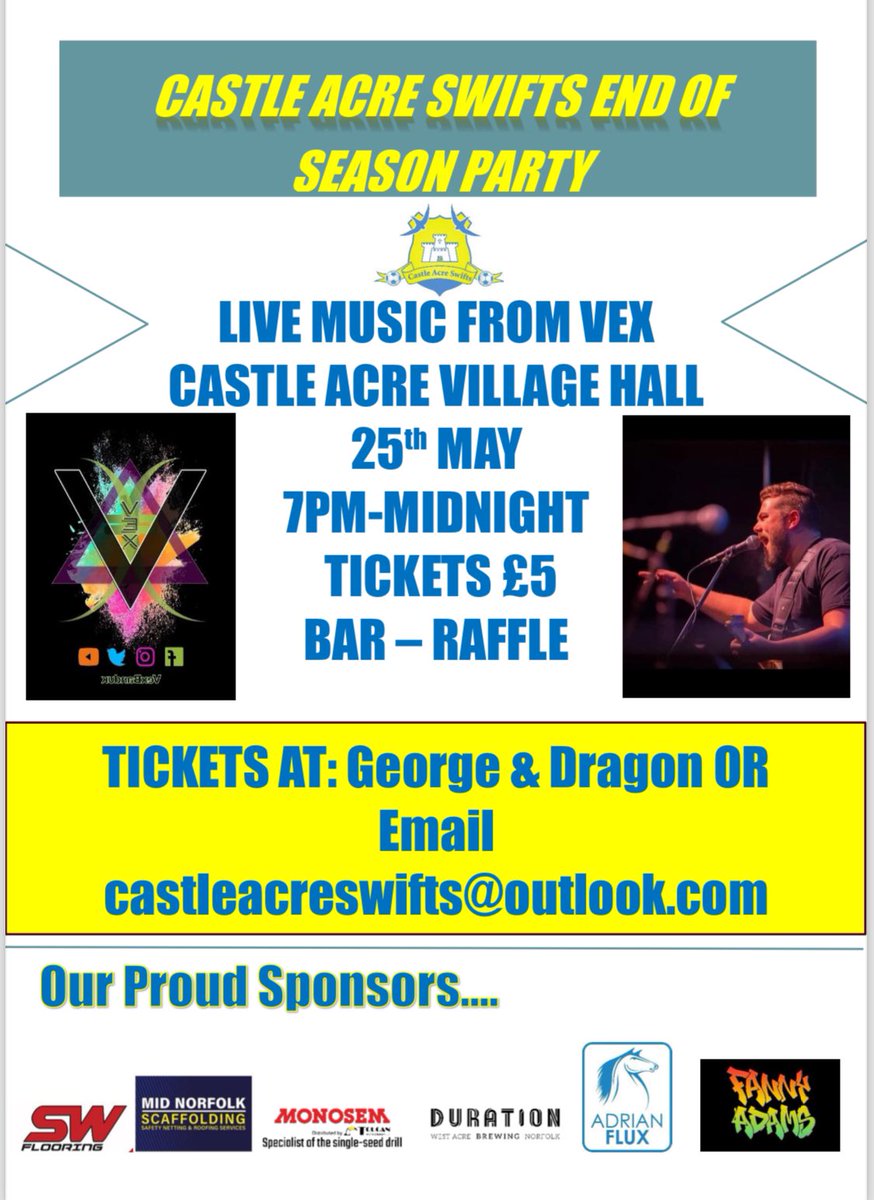 CastleAcreFC's tweet photo. We’re on the hunt for some raffle prizes for our party on the 25th May. Any donations large/small are greatly appreciated. Please DM us or get in touch via the email below. 💙💛 https://t.co/wTPL9yGjYp