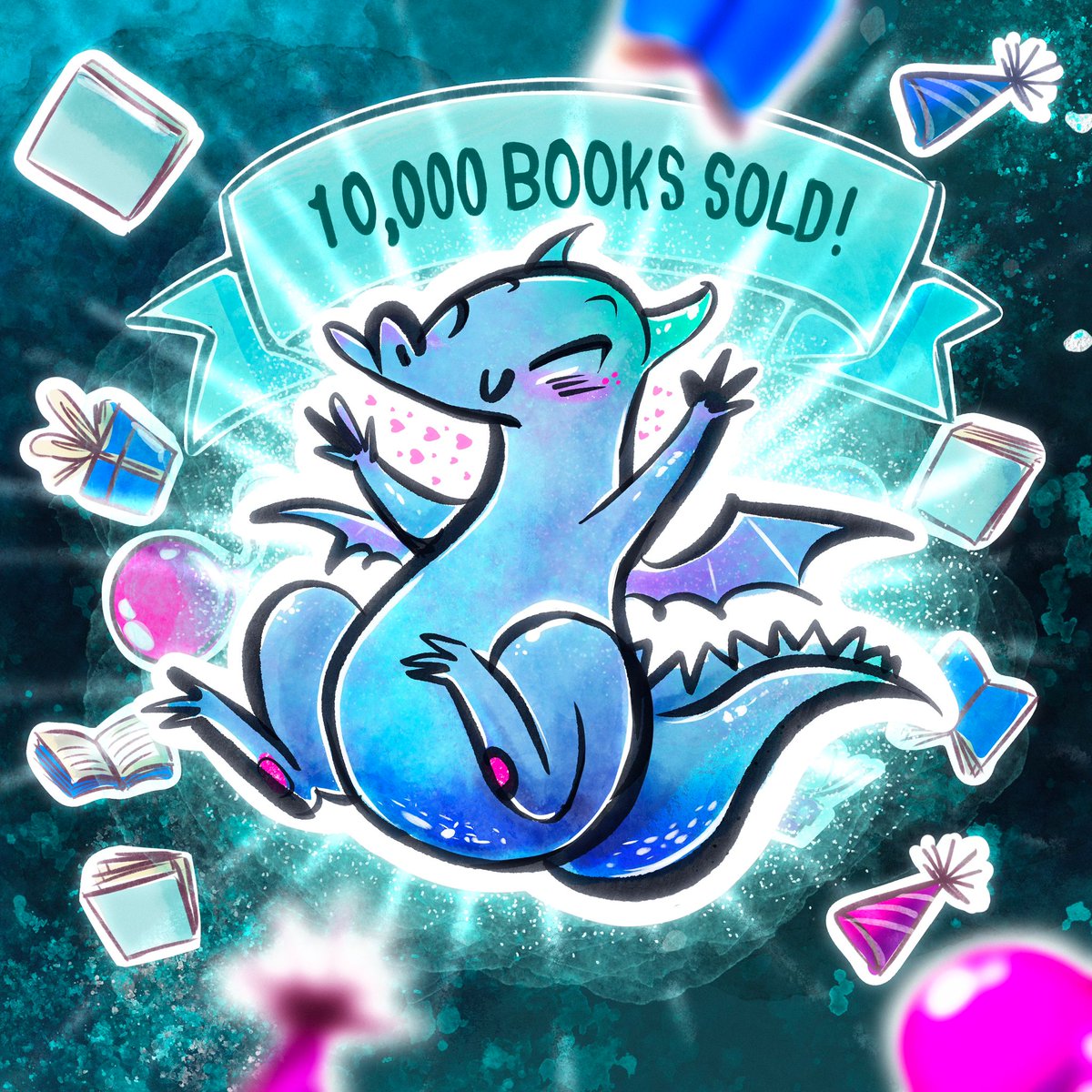 ✨Author goal unlocked!✨ When I spent my childhood daydreaming about dragons, floating cities, and ancient magics, I never would have believed they’d end up in actual, real books that people could read. Now I've sold 10,000 of them?! 😱😱😱