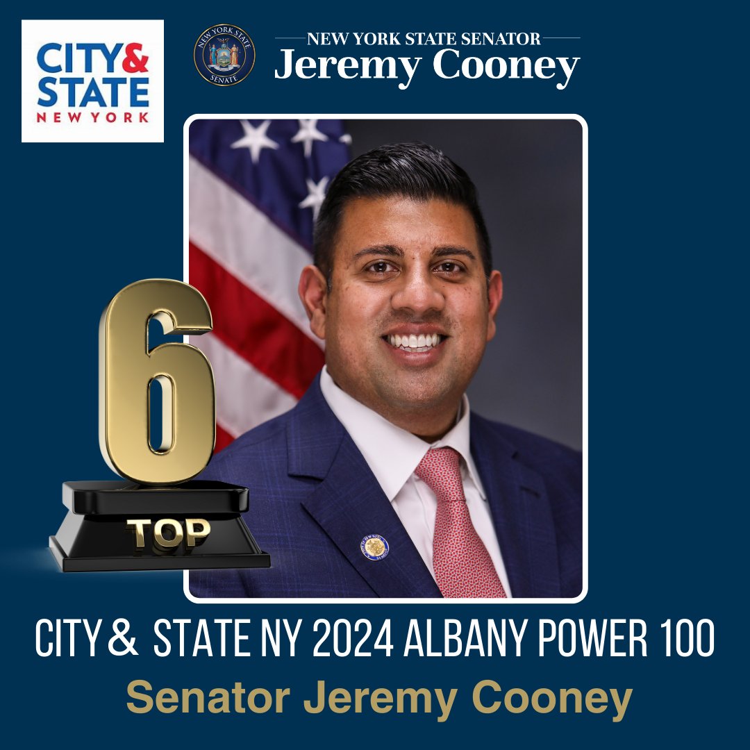 Honored to place #6 alongside some of my colleagues on @CityAndStateNY's 2024 Albany Power 100 list! Always happy to be an advocate for Rochester, Monroe County, and New York State.