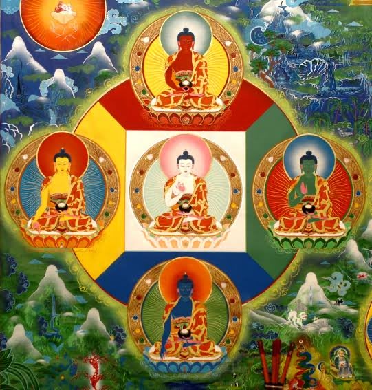 another thing particular to mahayana buddhism are the 5 fellas i wonder if that’s them