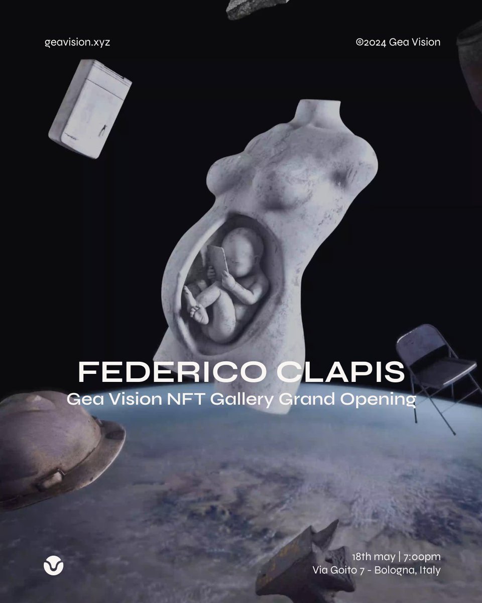 We are delighted to introduce you @FedericoClapis, one of the nine artists who will be featured at the grand opening of our Gea Vision NFT Gallery on May 18th! ❤️‍🔥 Stay tuned to discover who will be next! 🔮