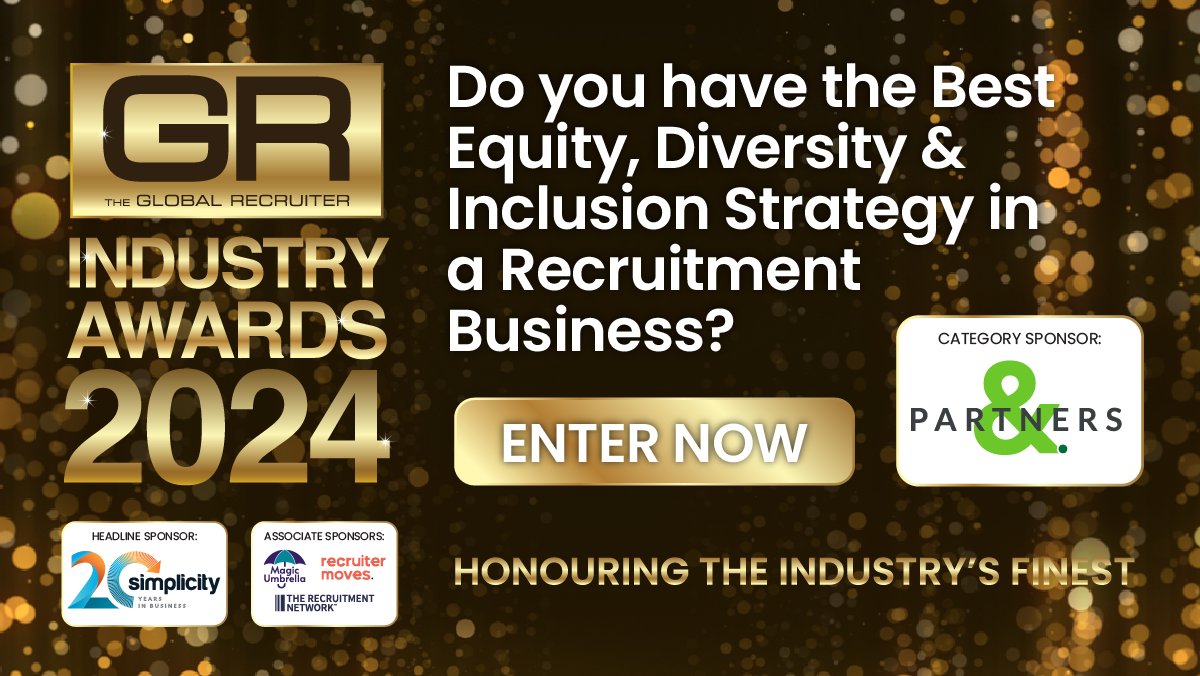 GlblRecruiter's tweet photo. Do you have the Best example of an effective Equity, Diversity &amp; Inclusion Strategy operating within a recruitment business? Sponsored by @Partnersand_
See the website to register or begin your entry now:
https://t.co/Z6I12HcKpv https://t.co/fodbcGzDsu