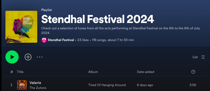 John Deery and Heads (@johndeeryheads) on Twitter photo Great to have our music added to more new playlists this week. Thank you to everyone who is helping spread our music to new listeners
Indie Music - 2024 open.spotify.com/playlist/6mKky…
Indie Energy open.spotify.com/playlist/1aHGk…
#StendhalFestival Official Playlist open.spotify.com/playlist/7Fvkz… Great to have our music added to more new playlists this week. Thank you to everyone who is helping spread our music to new listeners
Indie Music - 2024 open.spotify.com/playlist/6mKky…
Indie Energy open.spotify.com/playlist/1aHGk…
#StendhalFestival Official Playlist open.spotify.com/playlist/7Fvkz…