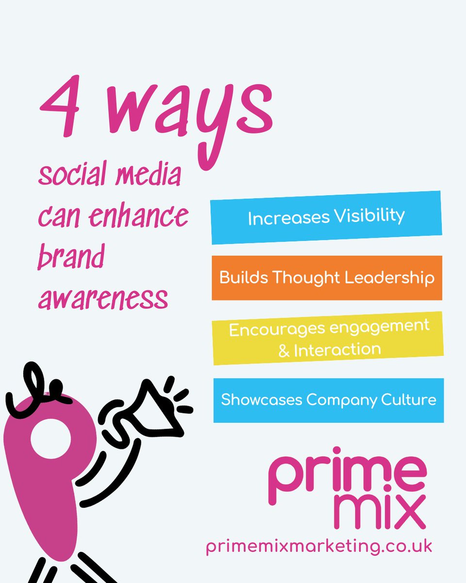 PrimeMixMktg's tweet photo. Social Media is a great marketing tool to enhance brand awareness.
 
Click to find out how Prime Mix can support your social media presence - https://t.co/wGyIikGKiE 
 
#worcestershirehour #marketing #primemix #marketingtrends https://t.co/rTBmPM8D7q