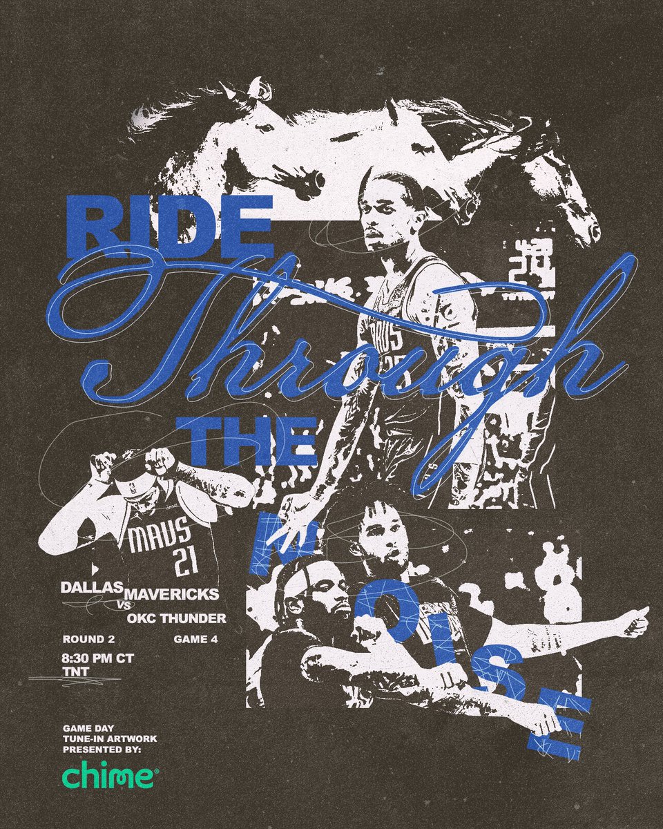 dallasmavs's tweet image. Game 4.

🆚 @okcthunder 
⌚ 8:30PM CT
📺 @NBAonTNT 
📻 97.1 FM and 99.1 FM