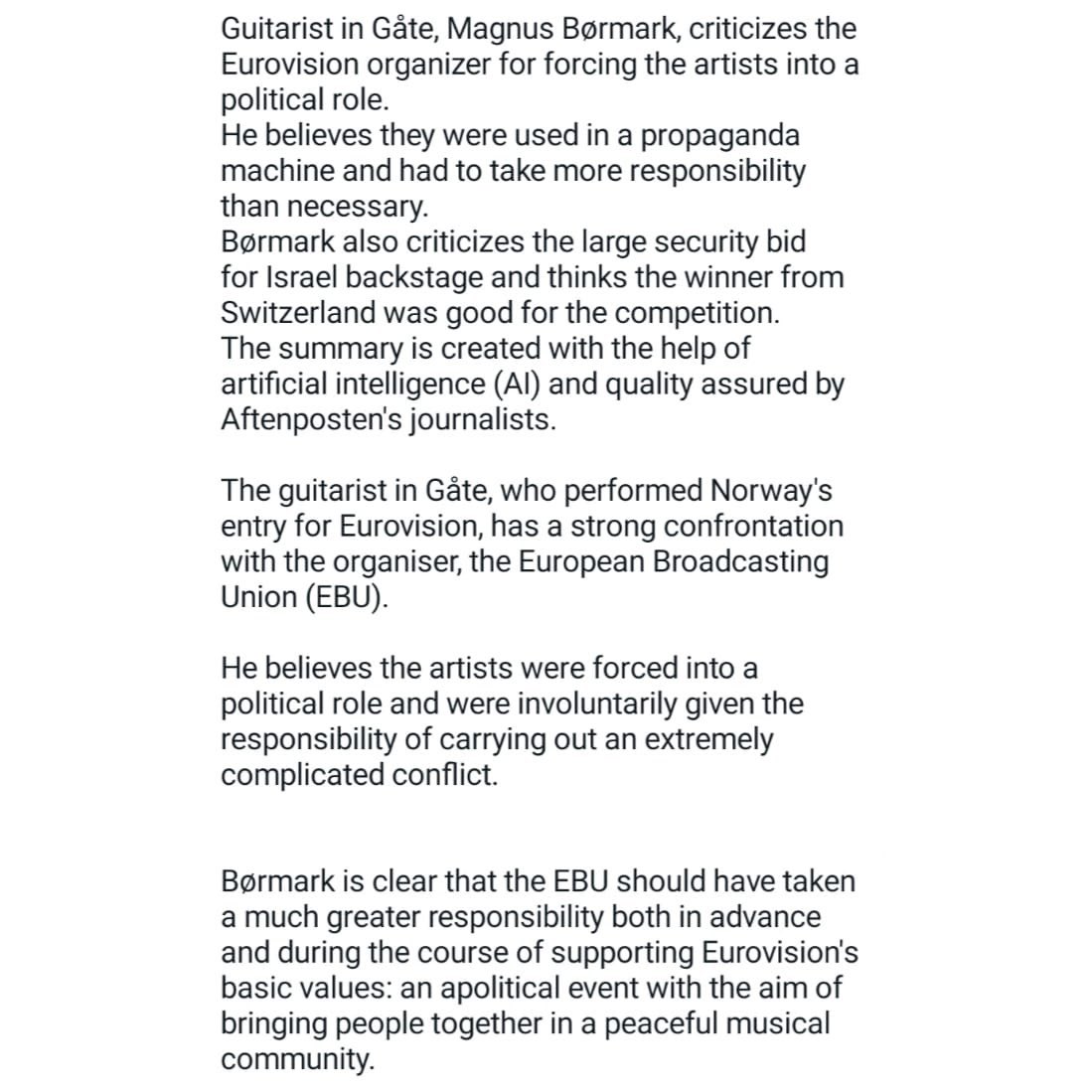 Eurovision Norway tweet media