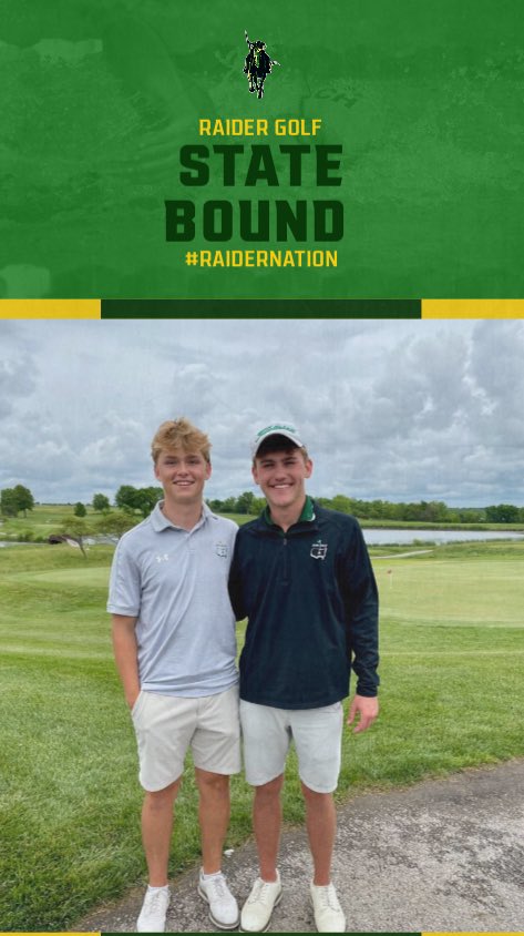Congrats to these Raiders. State Bound. Way to go Carter and Graham <a href="/SMSouthTDain/">Dr. Todd Dain</a> <a href="/CoachHenry42/">Coach Henry</a> <a href="/SMSraidergolf/">Shawnee Mission South Golf</a>