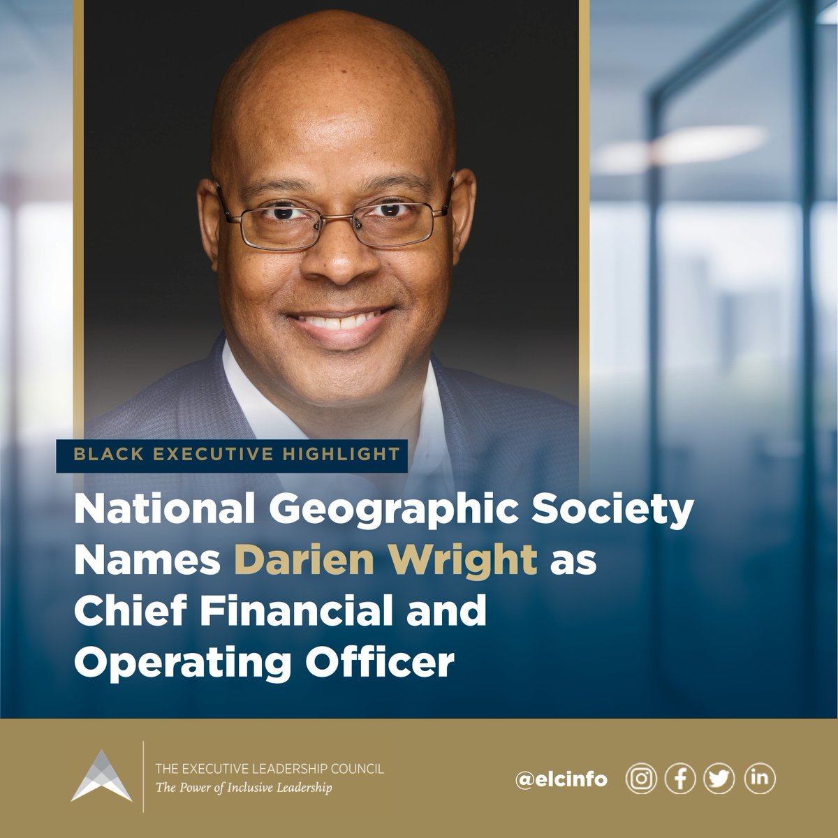 #BlackExecutives: Congratulations to Darien Wright who was named Chief Financial and Operating Officer at National Geographic Society (@NatGeo). 

Read more: prnewswire.com/news-releases/…

#BlackMenLead #BlackProfessionals #BlackLeadership