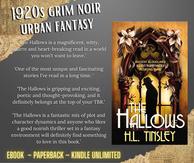 My grim noir urban fantasy The Hallows released in March and I'd love to get some more eyes on it. So, if you're a book reviewer/book tuber and you'd like an ebook copy, give me a shout and I'd be happy to send you one!