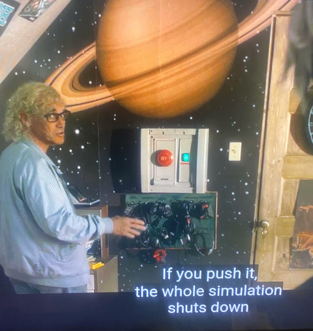 BennyBurmeiste2's tweet photo. Ready Player One!
If you push the red button (below Saturn), the whole simulation shuts down.
#WallStreet #Apes #Storm #AStormIsComing #GME #Gamestop #GameOver #Gameover17 #BOOM #FOMO #EnjoyTheShow #EatWallstreet #ApesStrongerTogether #EndTheMatrix #PushTheRedbutton https://t.co/N5SUh9oz5D