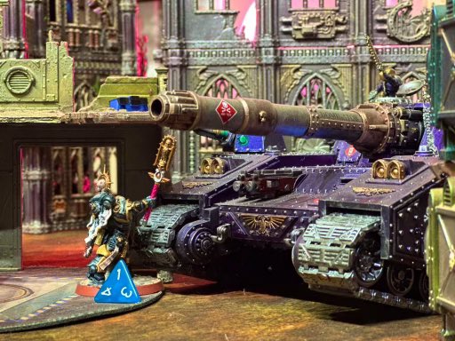 WAPhammer16's tweet photo. This blasphemous Ultramarines slaplain living is what cost me the game yesterday ☠️ @Joshduf12 #warhammer40k #warhammer40000 #warhammer #ultramarines #imperialguard #shadowsword https://t.co/7jUL2f1ZE2