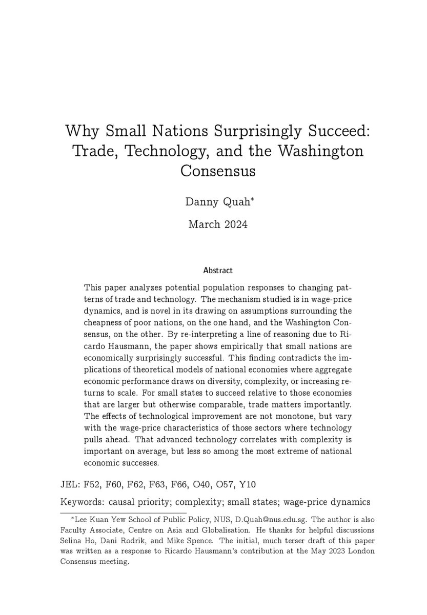 Super interesting! 'Why Small Nations Surprisingly Succeed' by Danny Quah dannyquah.github.io/Storage/2024.0…