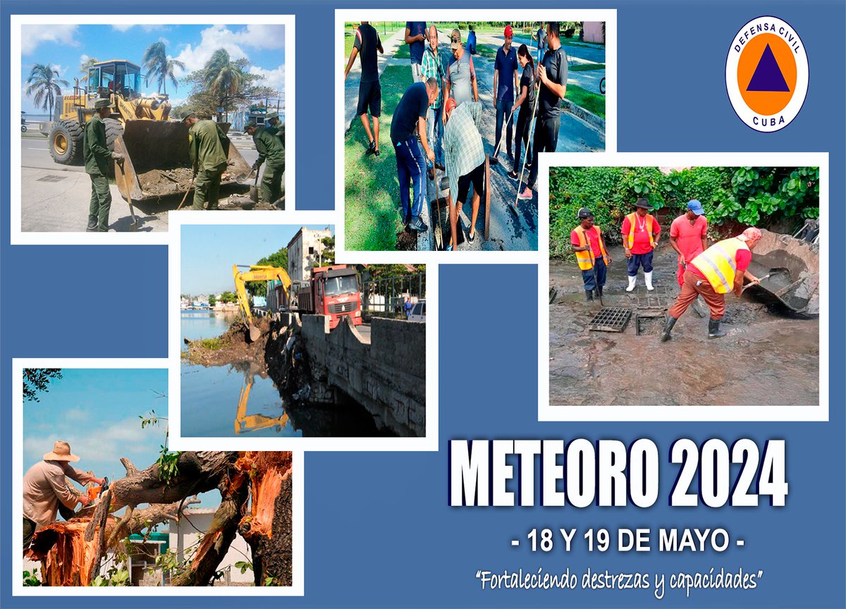 #Cuba Las acciones dirigidas a reducir vulnerabilidades en la comunidad y en las entidades económicas y sociales, con én­fasis en la prevención, es el objetivo fundamental del Ejercicio Popular de las Acciones ante Situaciones de Desastres #Meteoro2024