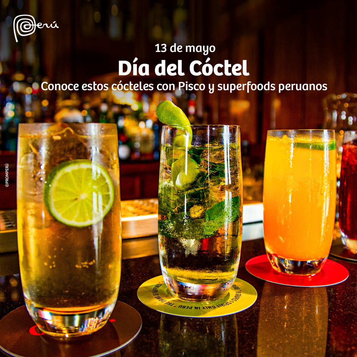 ¡El #Pisco es el alma de nuestra coctelería! #Perú destaca por una gran variedad de cócteles enriquecidos con insumos nacionales como el aguaymanto, arándanos, maracuyá y muchos más. Conócelos aquí 👉bit.ly/3yghZfB

#MarcaPerú #PiscoSpiritOfPeru #DíaMundialDelCóctel