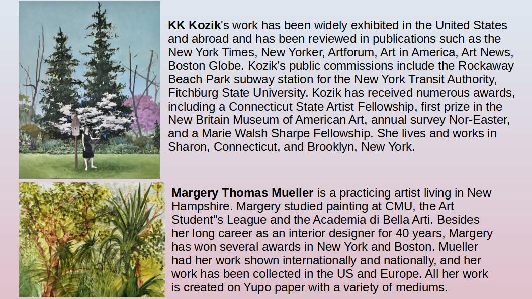 Today we introduce accomplished #artist KK Kozik  & #painter Margery Thomas Mueller - See their #art in #Spring #artexhibition at: vb-contemporary.com - #artcall #artcurator #painting #photo #abstractart #artgallery #kunst #NYTimes @artnews #artnews #decor #watercolor #nycart