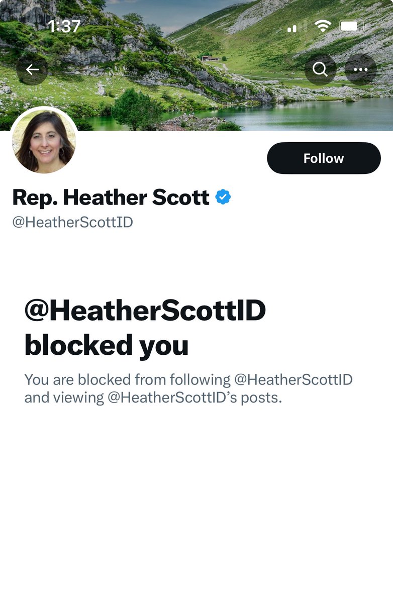 TheMariaFile's tweet image. You too @HeatherScottID? Was it something I said? I don’t think legislators are allowed to block their constituents. #idpol #idleg