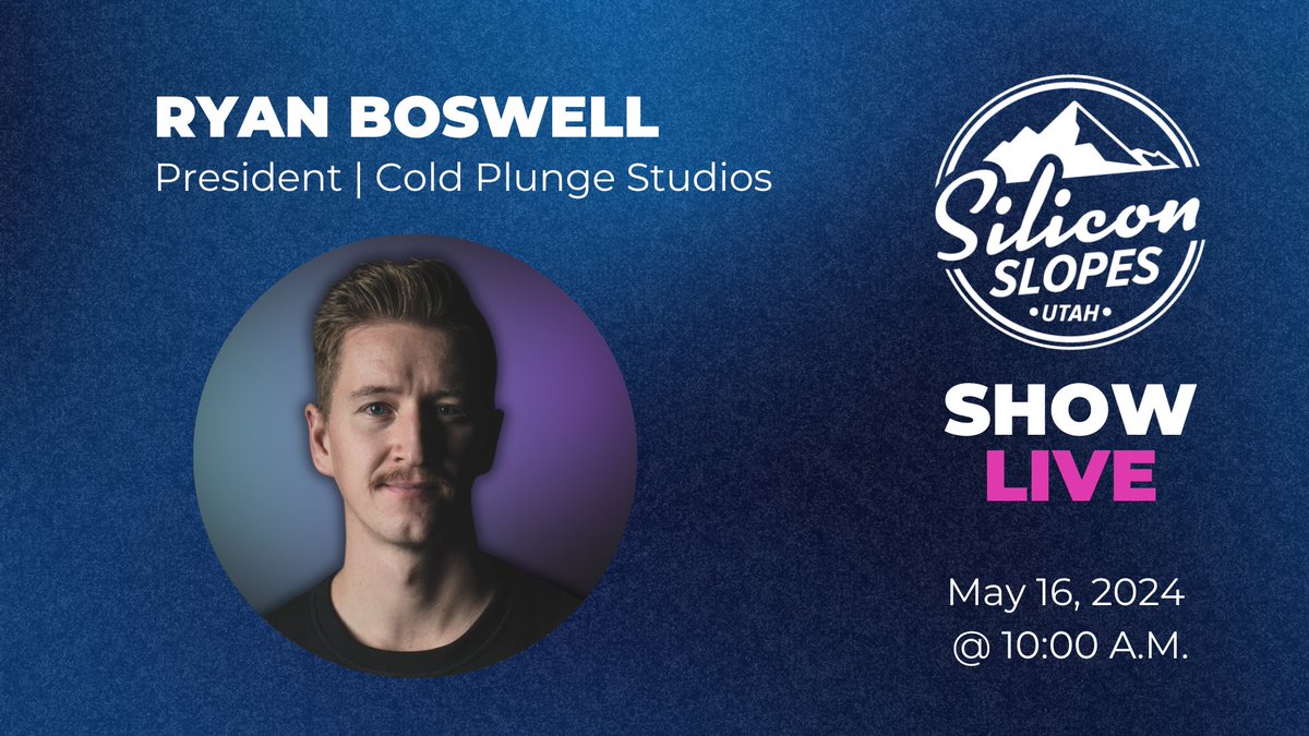 Tomorrow at 10:00 A.M., join Clint Betts, Garrett Clark, and @itsryanboswell, President of Cold Plunge Studios, on the Silicon Slopes Show Live. Tune in on LinedIn, Twitter (X), or the Silicon Slopes app. More info here: slopes.live/3OqSTzE