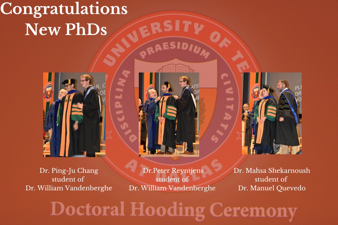 UTDMaterialsSci's tweet photo. Congratulations PhD graduates!
#MakingThingsThatMatter #MSEUTD #UTDallas #Engineering https://t.co/5o79AcZAyQ