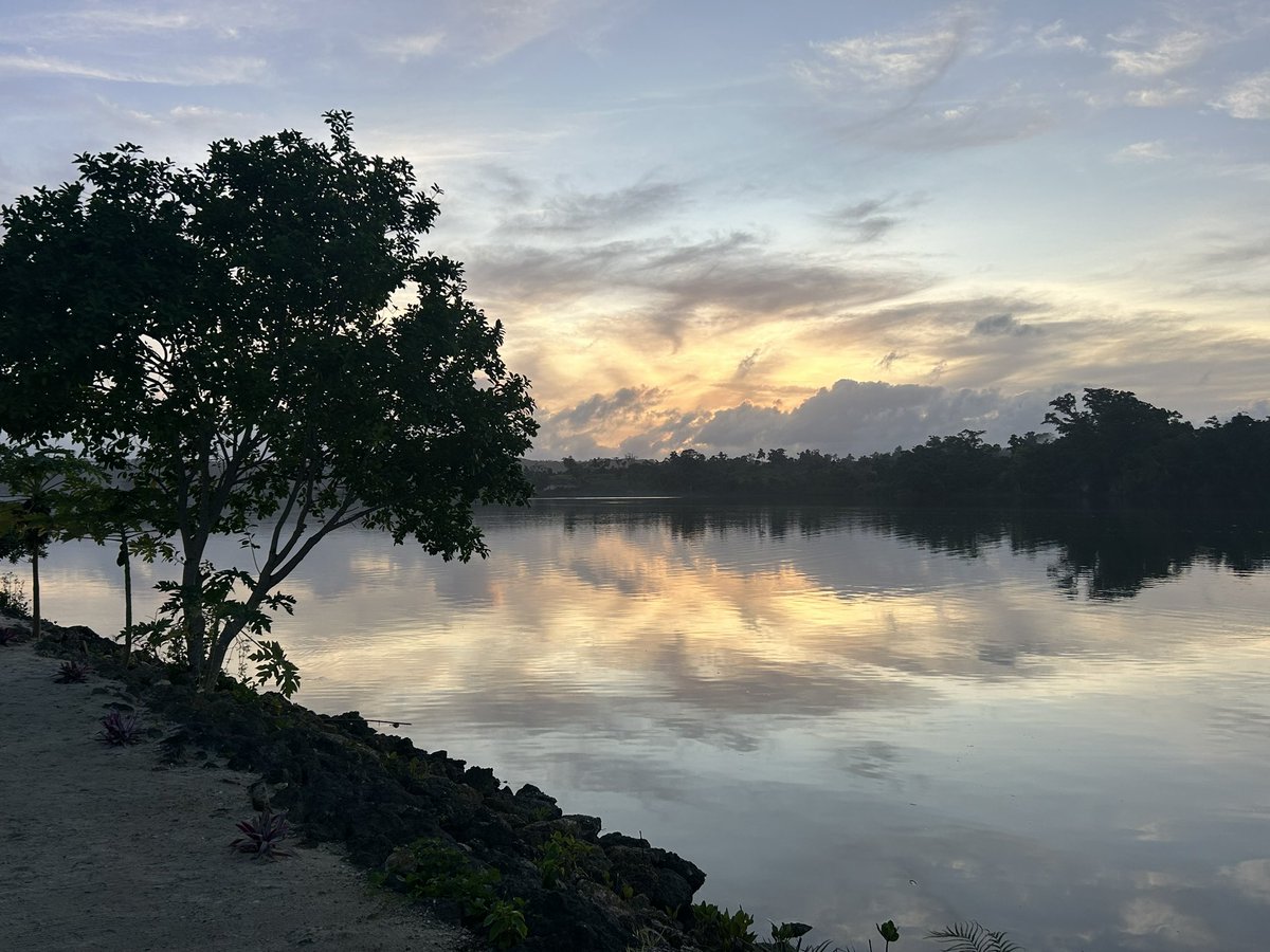 dougwiens's tweet photo. I’m in Vanuatu for a UNESCO tsunami hazards meeting, smart cable meeting, and some project planning.   Jet lag makes sure one hears all the roosters crowing and sees the beautiful sunrise. https://t.co/uPqdkcq4Vi