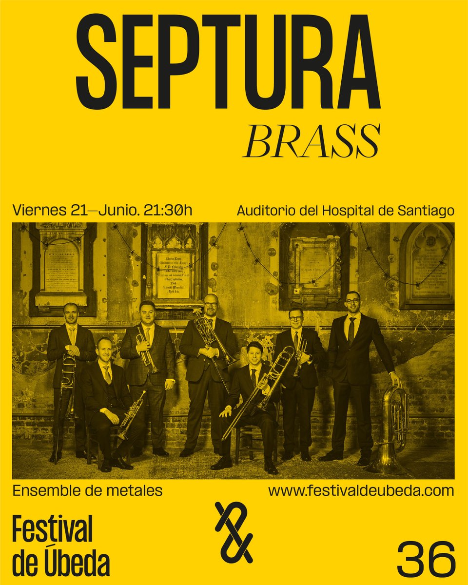 CUENTA ATRÁS | Septura Brass planteará en el 36 @FestivaldeUbeda un viaje por la música americana, explorando a 4 compositores que llegaron a definir el sonido de su tierra natal: Gershwin, Joplin, Price y Copland, iluminados por los colores inimitables del septeto de metal.