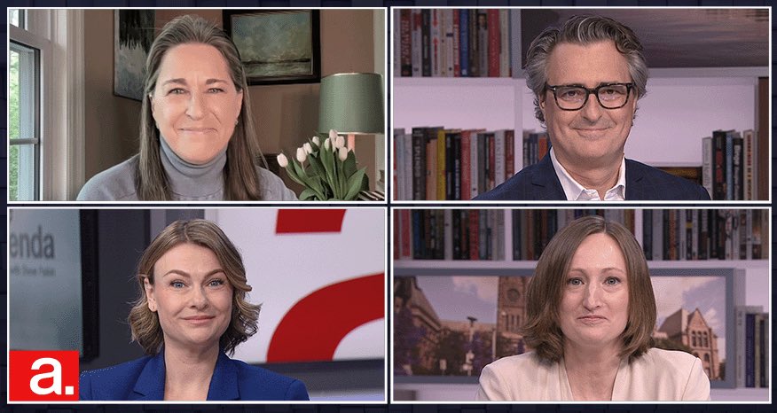 JenMossop's tweet photo. This! “Why don’t they just answer the question?”The media is competing with social media leaving them no time to do the work -  just relay the message. And politicians know it. Our public discourse and trust in public institutions and the media are suffering.  Tonight @TheAgenda https://t.co/WnRxac34uL