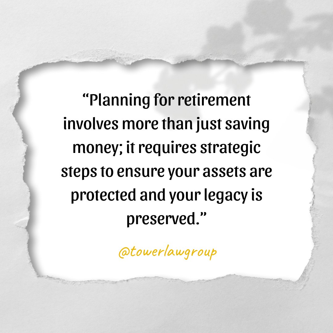 🫂 Ready to secure a comfortable retirement while ensuring your legacy is preserved exactly as you intend? 
#haveagoodday #towerlawgroup #willsandtrusts #estateplan #estateplanningattorney #planforthefuture #assetprotection #familyplanning #businesssuccession #trustadministration