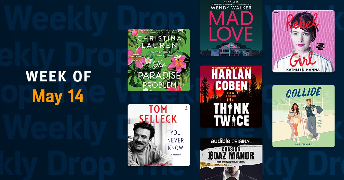 audible_com's tweet photo. What’s new on Audible this week? Thriller fans get their small town murder fix from @Wendy_Walker, Tom Selleck gives us a look at the man behind the mustache, and @leahmclaren delivers a masterclass of manipulation. https://t.co/VTpUhA6BVb