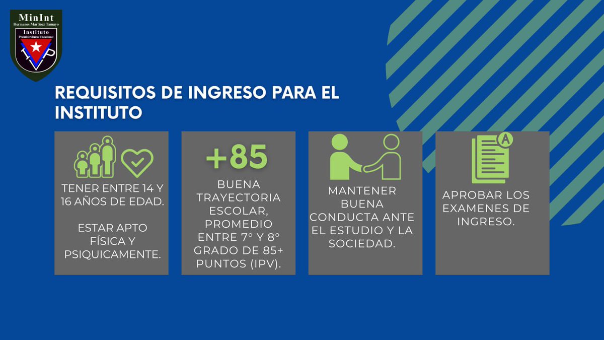AlmasValientes_'s tweet photo. Indaga y descubre sobre como formar parte del Pre del Minint. Para más información síguenos en todas nuestras redes, mantente al tanto de nuestro contenido e interactúa con nosotros en este espacio virtual. https://t.co/DXRgQUlXOT